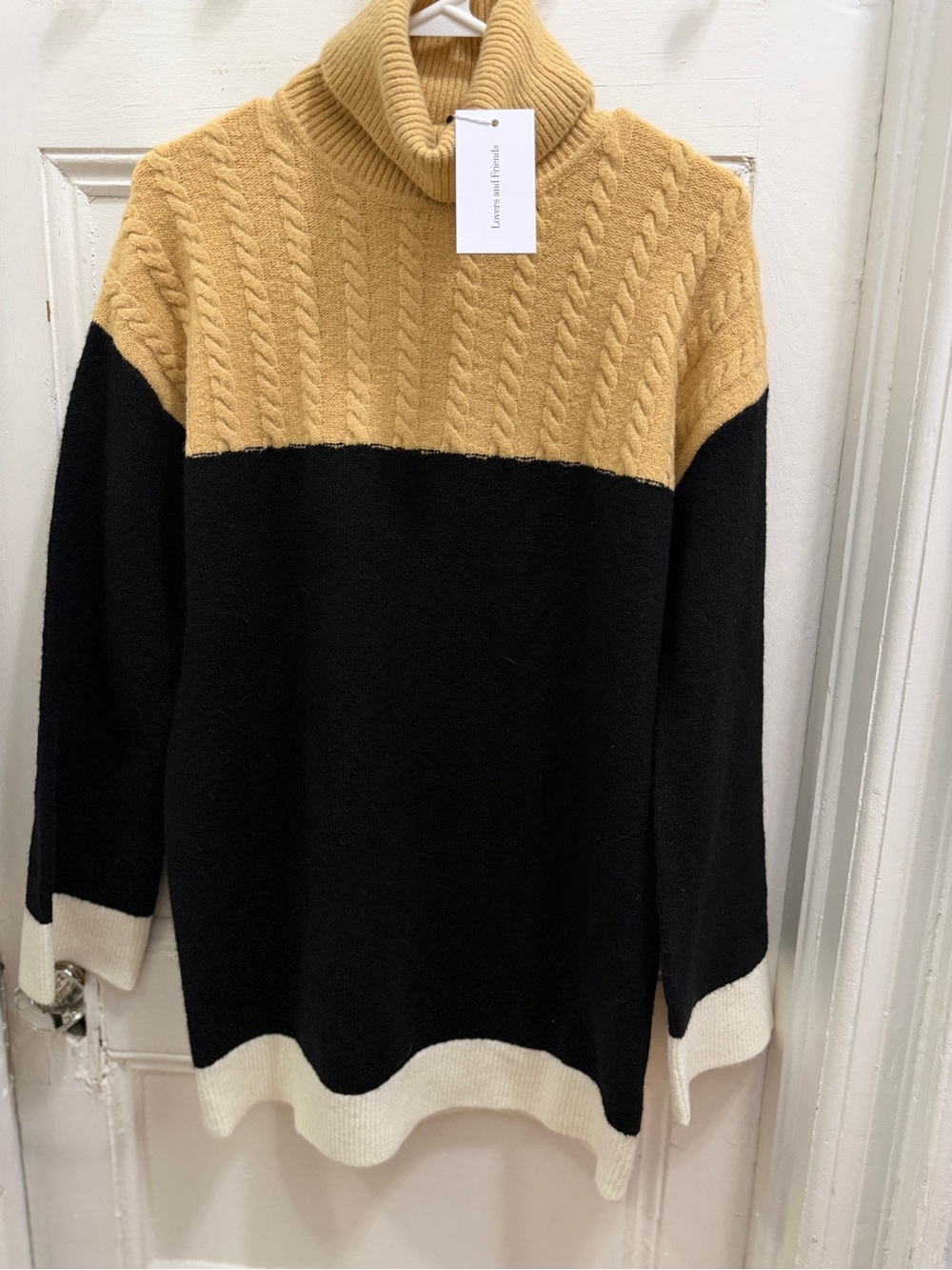 NWT! Lovers & Friends - Kane Sweater Dress in Nude & Black